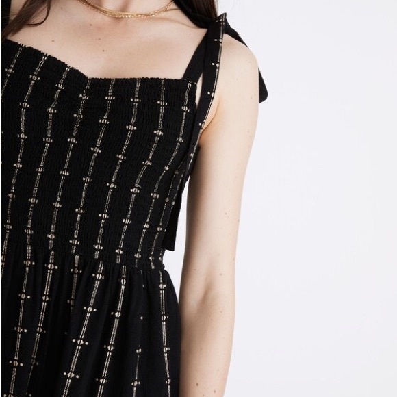 Madewell Lucie Tie-Strap Tiered Midi Dress in Jacquard Stripe - Picture 4 of 9